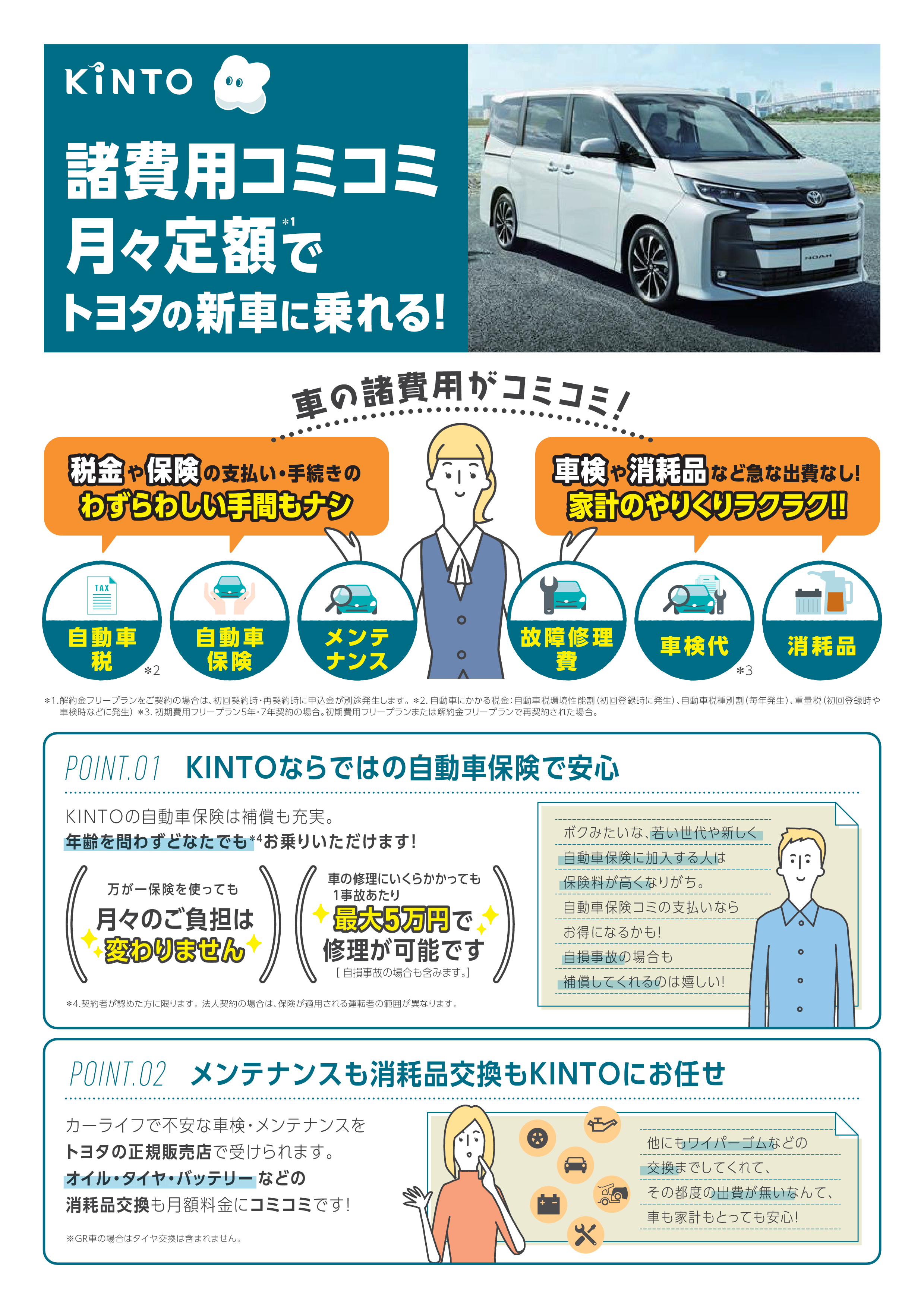 維持費コミコミ月々定額で新車に乗れる！KINTO｜トヨタの