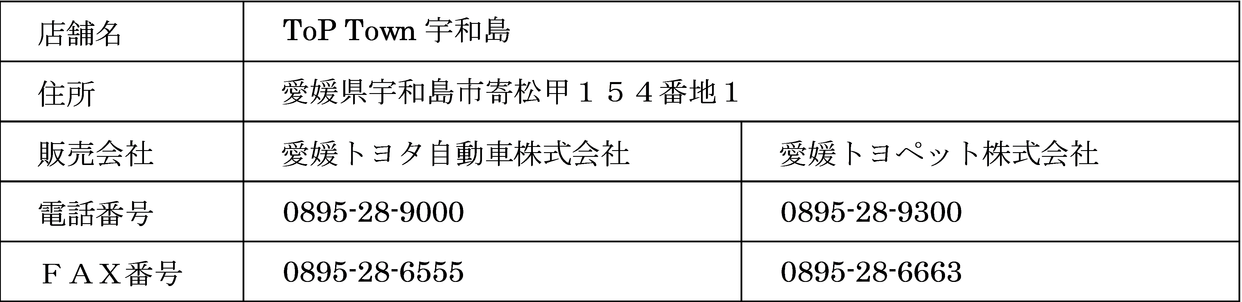 toptown宇和島 愛媛トヨペット 愛媛のトヨタの販売店 toptown宇和島 愛媛トヨペット 愛媛のトヨタの販売店